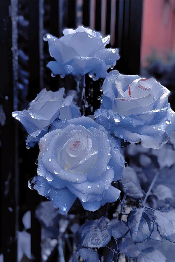 Crushed Ice Blue Rose Stock Illustration. Illustration Of Plant - 318102988 in The Artistry Behind the Ice Blue Roseto HEMIR62859 Mirror