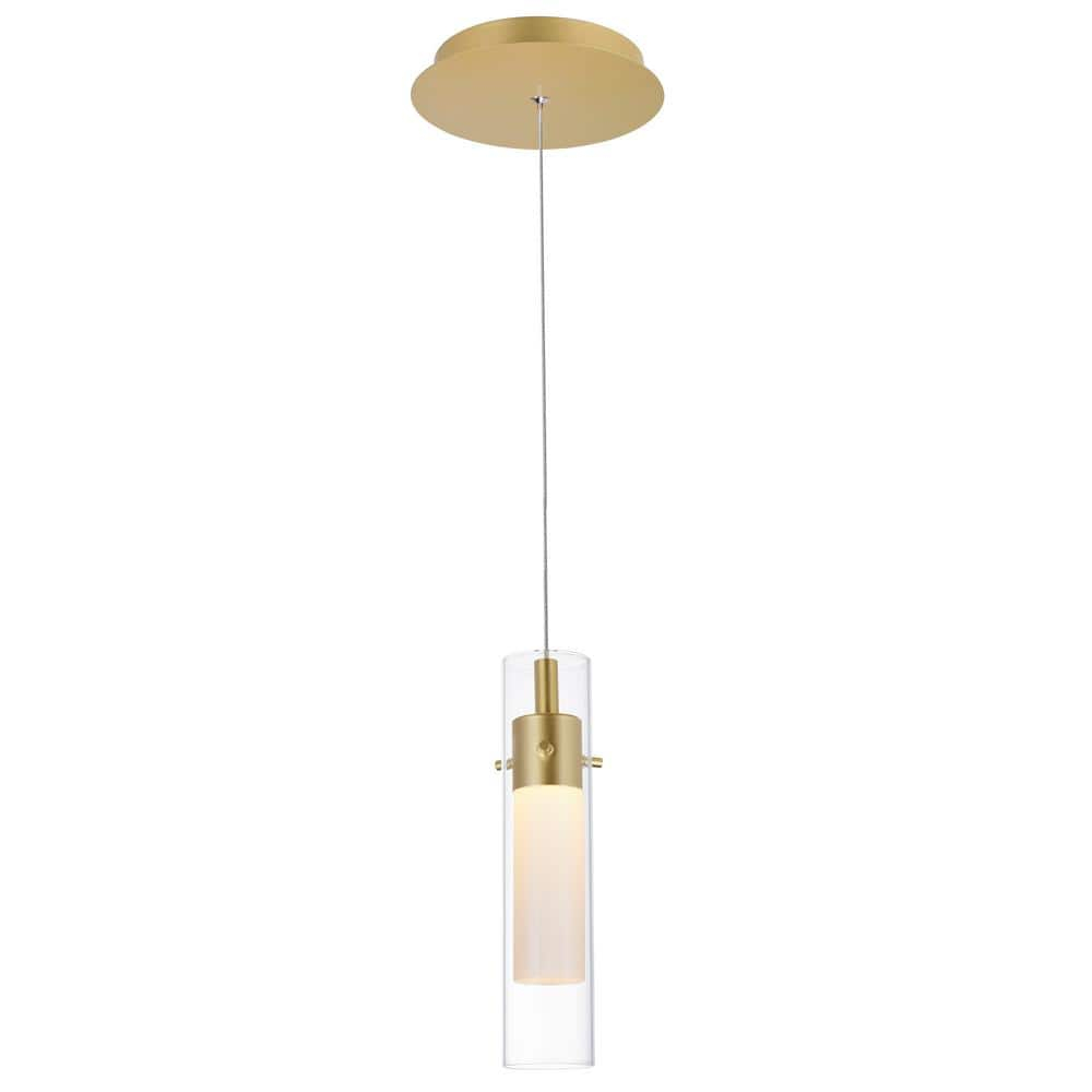 Cwi Lighting Olinda Led Integrated Satin Gold Mini Pendant 1606P5-1-602 ... throughout Bringing Warmth and Elegance Home with the Pameron 14.2'' Satin Gold Light