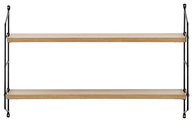 Danya B. Severini Floating Bracket Farmhouse Two-Tier Wall Shelf ... intended for
