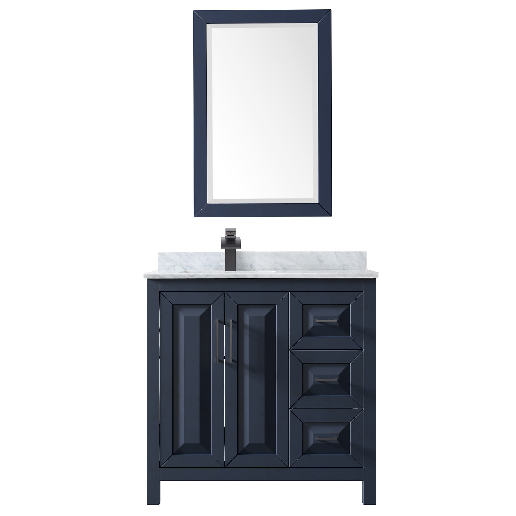 Daria 36" Vanity - Dark Blue | Free Shipping - Modern Bathroom for
