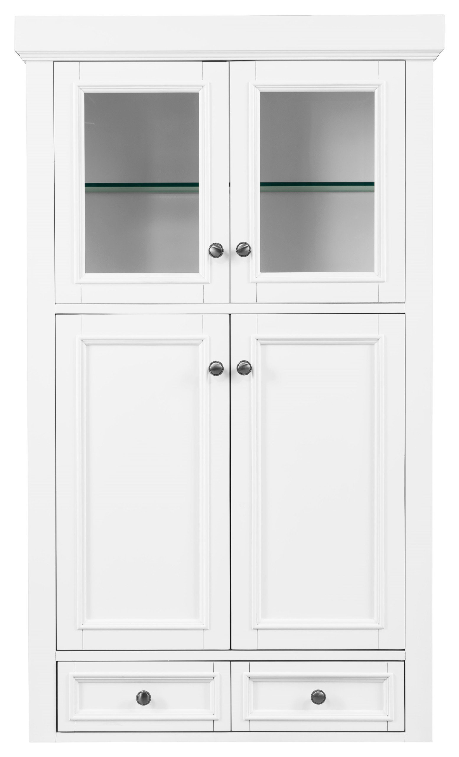 De Soto 30" Double Tower Hutch, Bright White - Transitional - Bathroom ... within Integrating the De Soto 30" Bright White Hutch into Your Decor