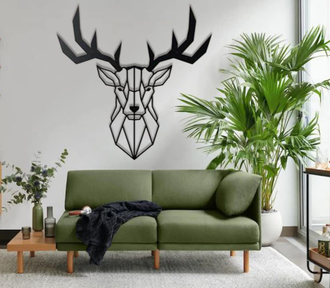 Deer Wall Decor Deer Pattern Black Metal Wall Decor Wall Art Living ... with