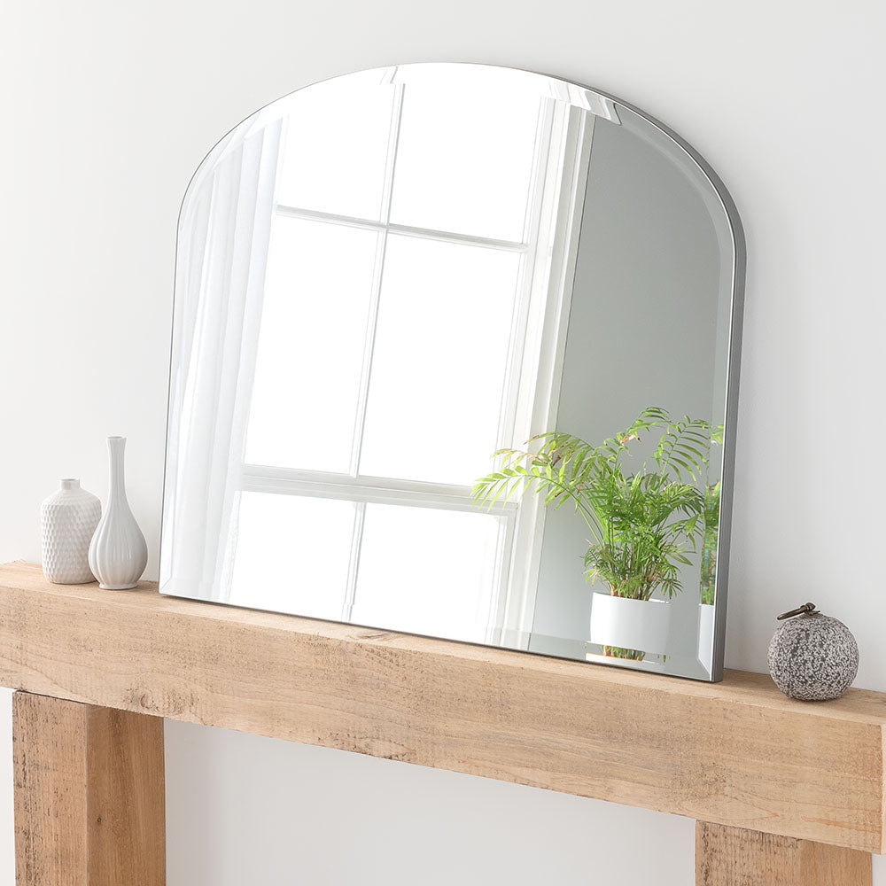 Delicacy Silver Overmantle Bevelled Mirror W91Cm X H69Cm - Mirrors ... regarding