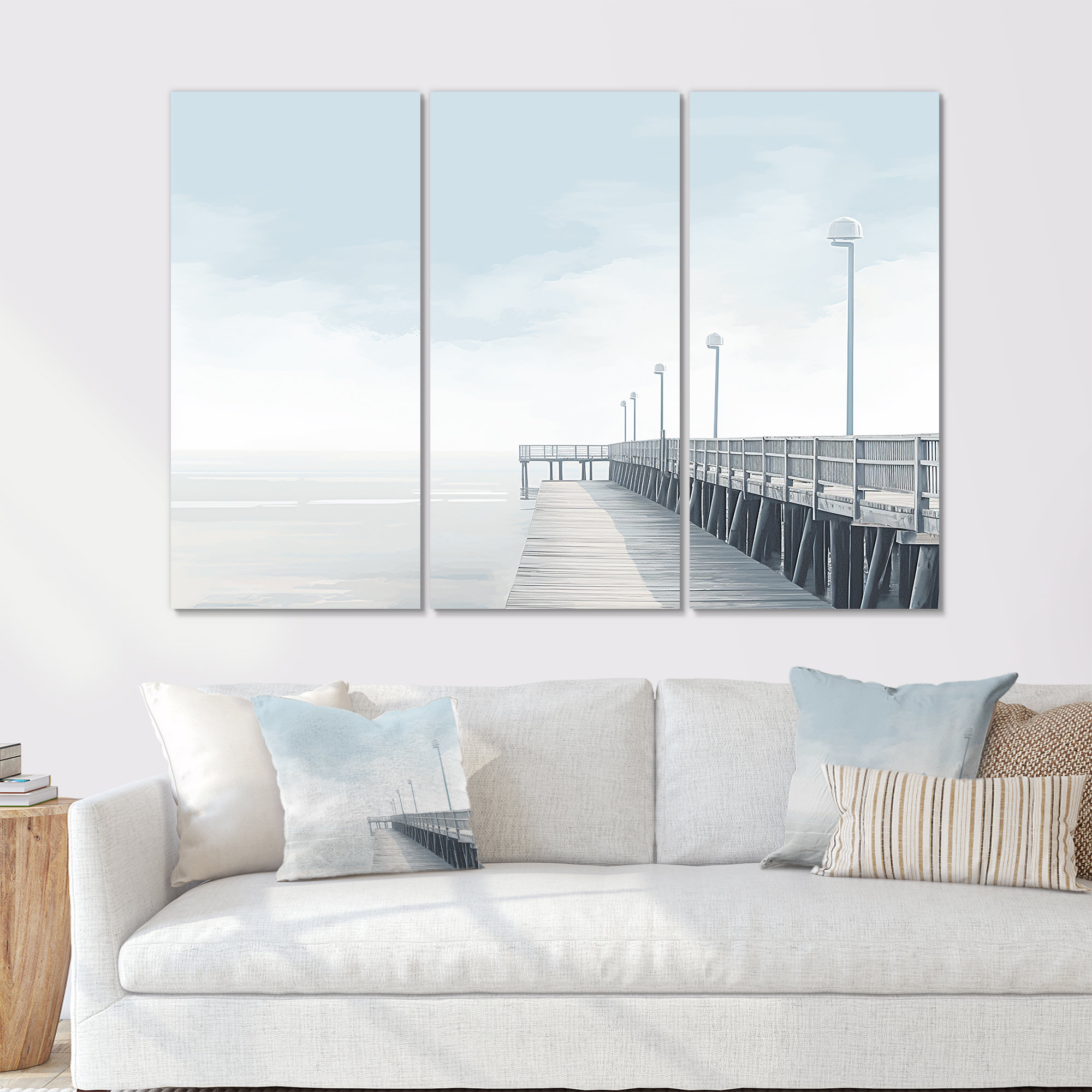 Design Art Coastal Pier Minimalism Horizon Ii - Coastal Pier Wall Art ... within Bringing Life to Spaces with Pier Wall Art's Unique Designs