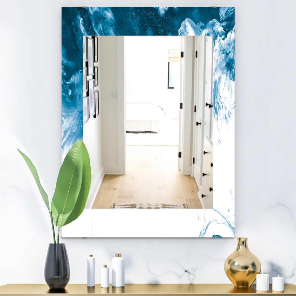 Designart Marbled Geode 16 Midcentury Frameless Vanity Mirror, 24X32 ... with regard to Achieving a Clean Aesthetic with the 24x32 Designart Canyon Mirror