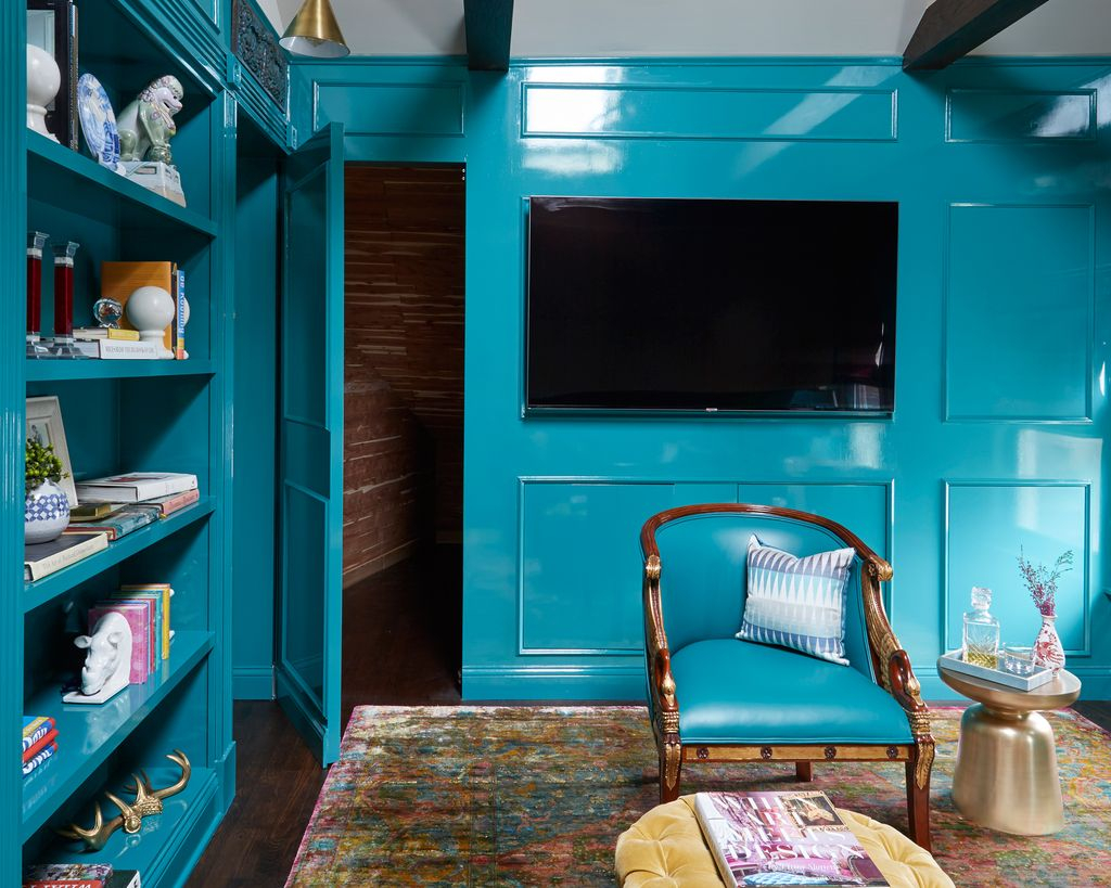 Designers Reveal How To Style The Lacquered Walls Trend | Livingetc inside Discovering the Magic of Blue Lacquer Walls in Attic Conversions