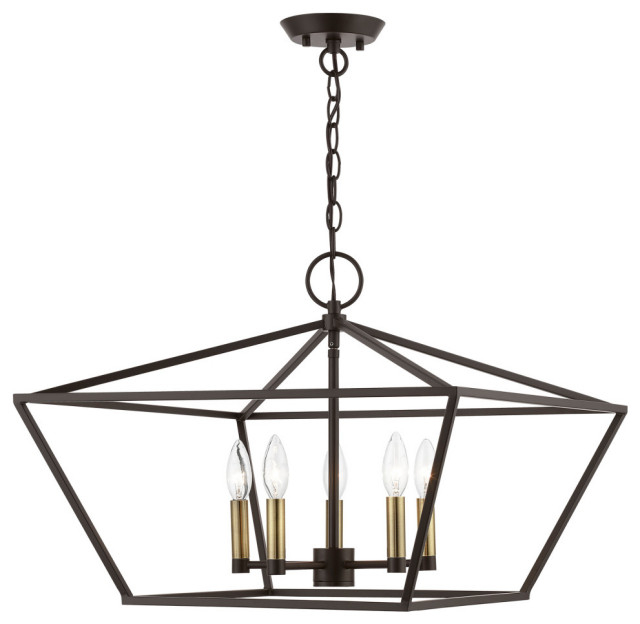 Devone 5 Light Bronze With Antique Brass Accents Chandelier ... for Understanding Bronze With Antique Brass Accents Transitional Chandeliers for Your Home