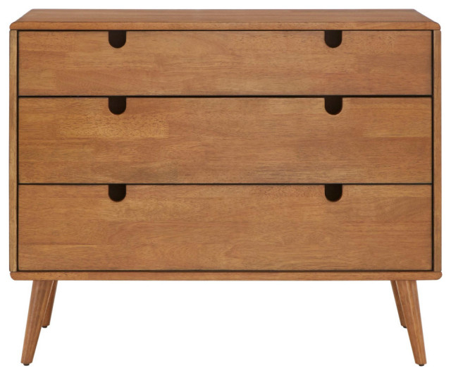 Dexter Oak Finish 3-Drawer Dresser - Midcentury - Dressers - By Inspire ... pertaining to