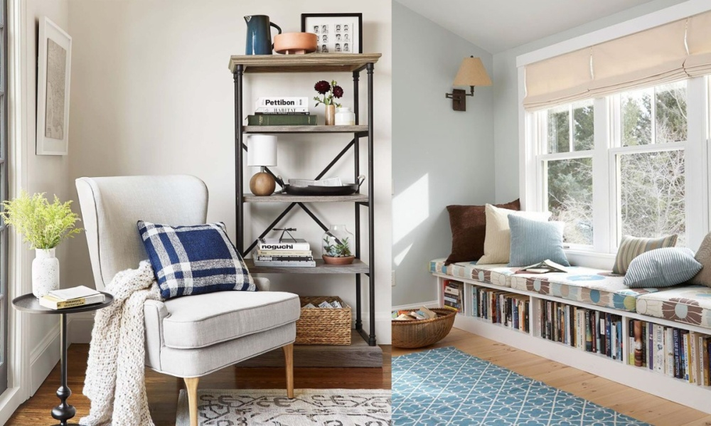 Easy Ways To Create An Inviting And Cozy Reading Nook regarding Creating Cozy Nooks The Tara Wood Spacesaver in Vintage Gray/Black