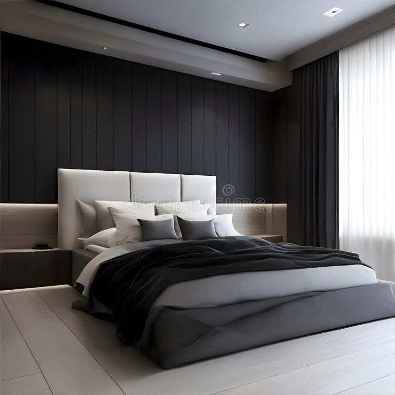 Elevate Your Bedroom Aesthetics: Contemporary And Elegant Designs Stock ... for Elevate Your Bedroom Aesthetics With These 50 Accent Wall Concepts