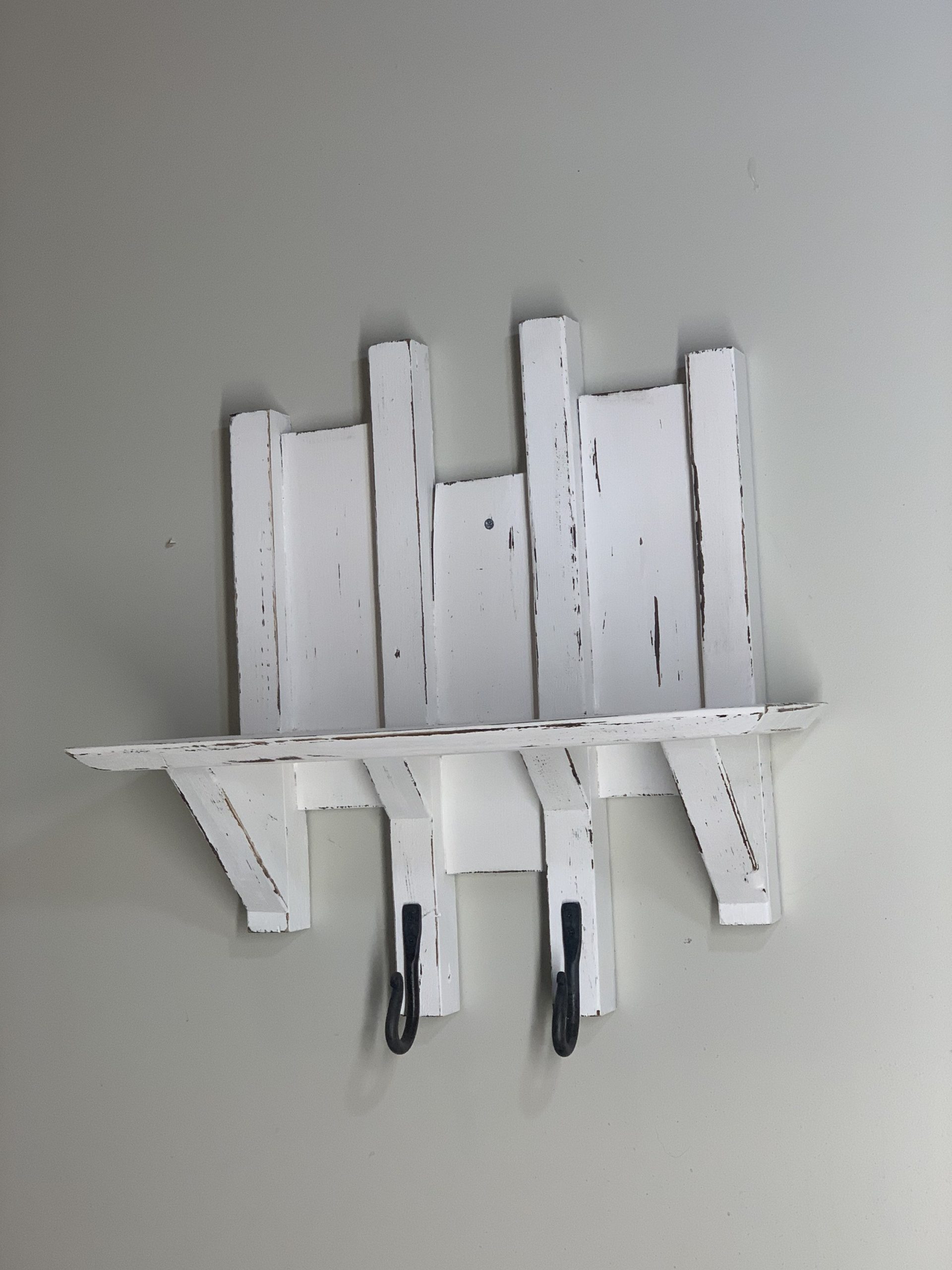 Entryway Shelf En Hanger Rustic White | Etsy with regard to Styling Your Entryway The Practicality of a White Shelf with Hanger