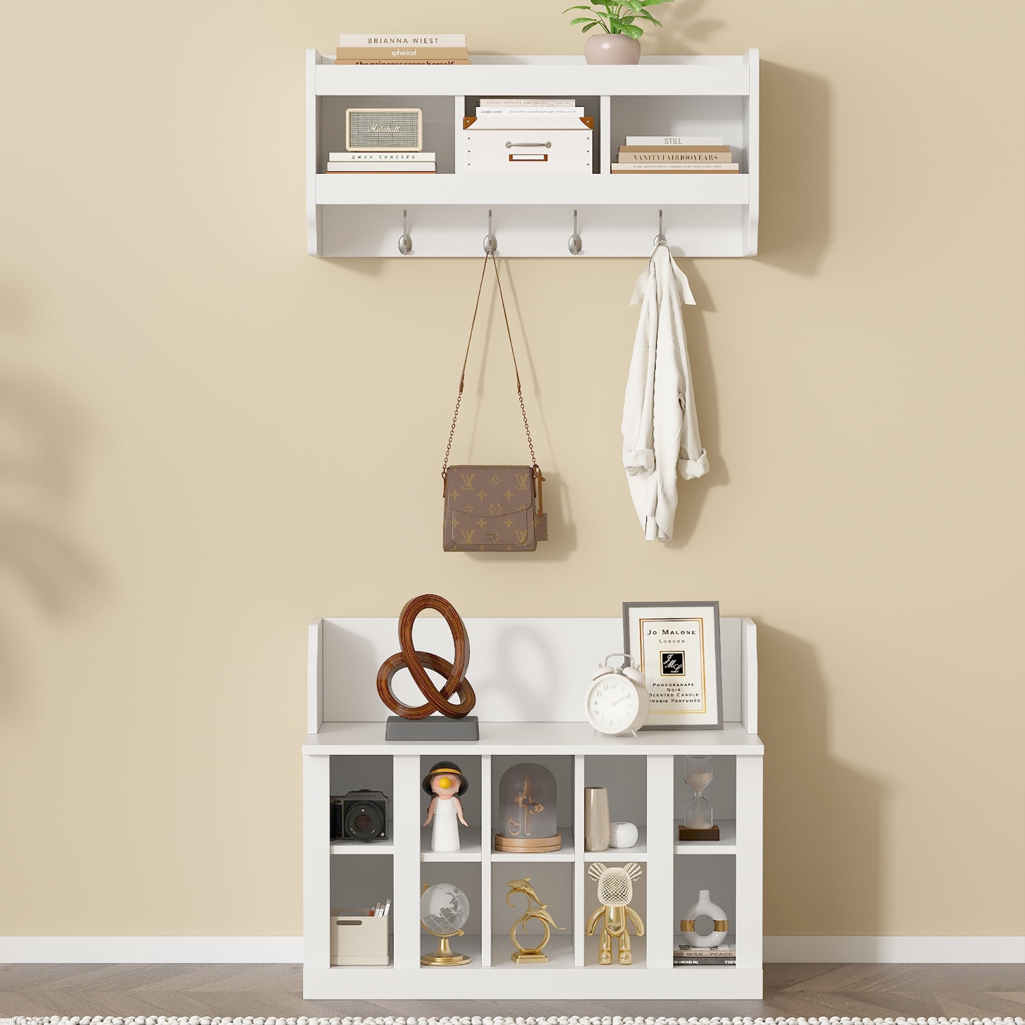 Euroco 3-In-1 Adjustable Hall Tree With Storage, Practical Wall Mounted ... with regard to