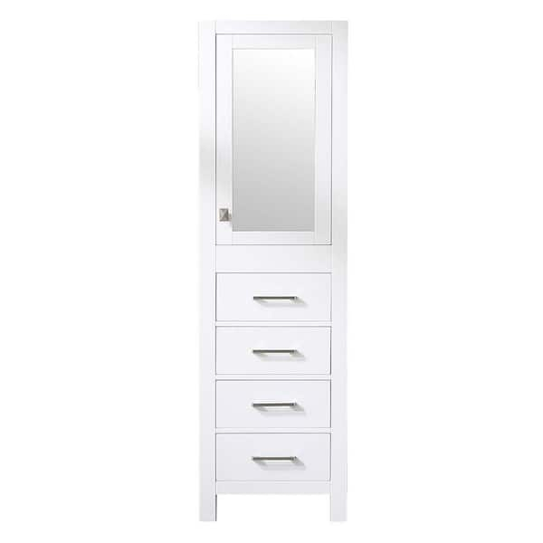 Eviva Aberdeen 18 In. W X 20 In. D X 72 In. H White Linen Cabinet ... throughout Creating an Organized Oasis The Eviva Vitta Linen Cabinet's Role