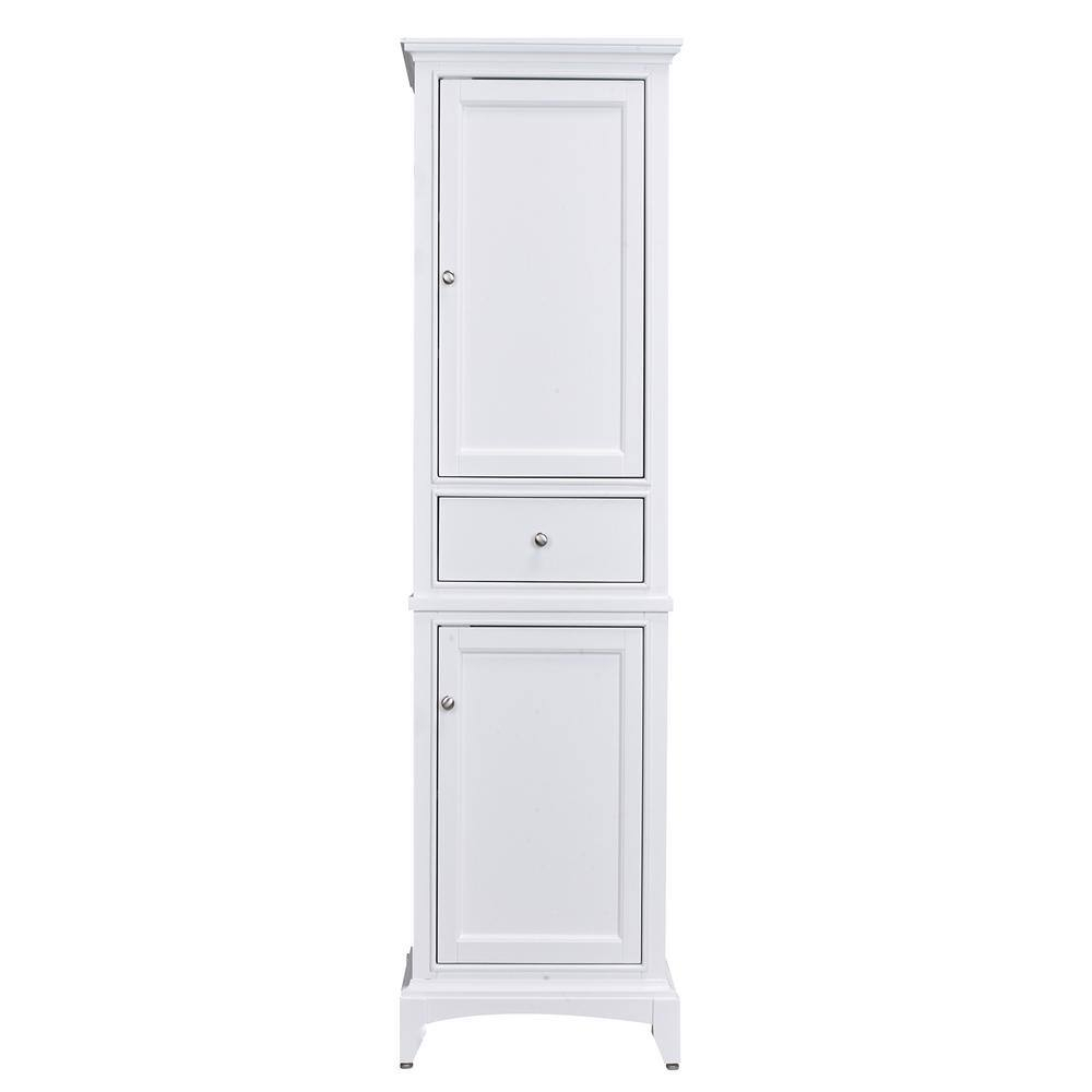 Eviva Elite Stamford 24 In. W X 18.5 In. D X 75 In. H White Linen ... pertaining to Creating an Organized Oasis The Eviva Vitta Linen Cabinet's Role