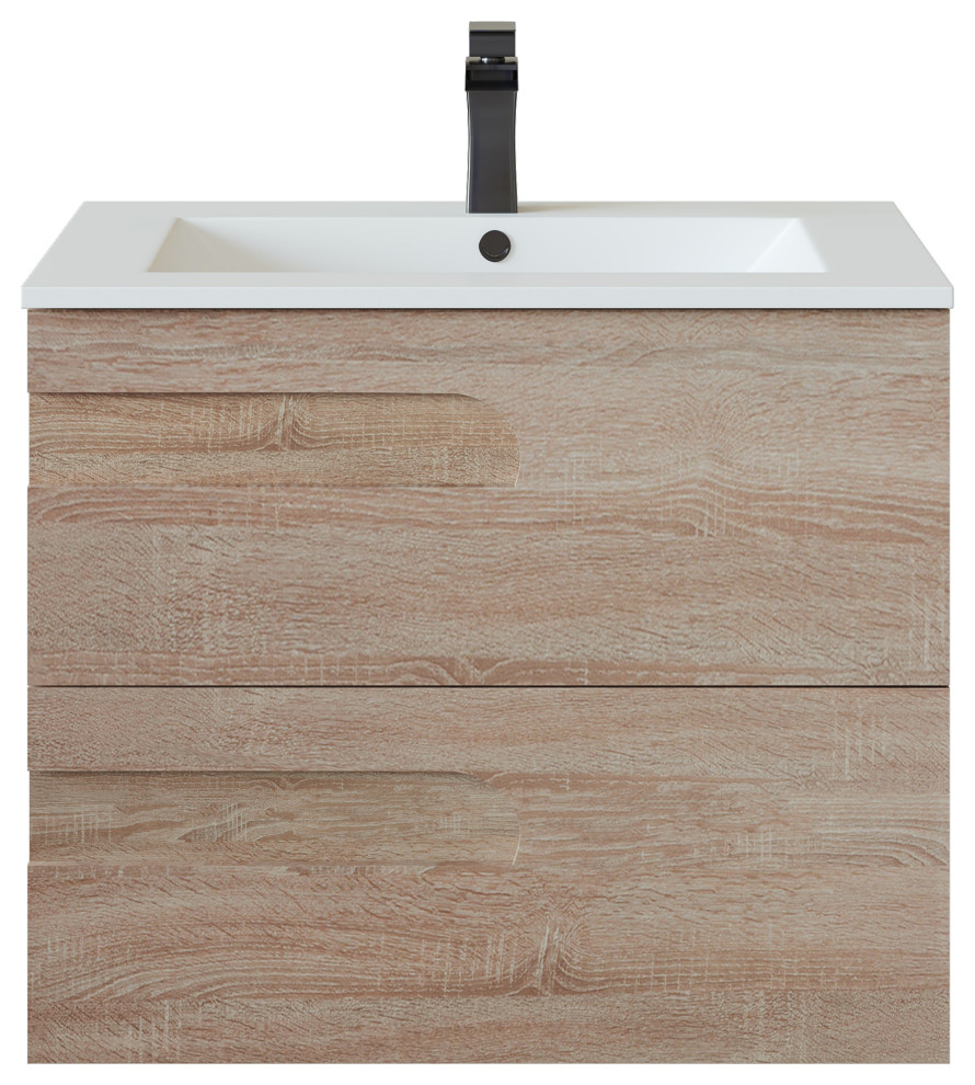 Eviva Joy 32" Maple Wall Mount Bathroom Vanity - Contemporary ... throughout