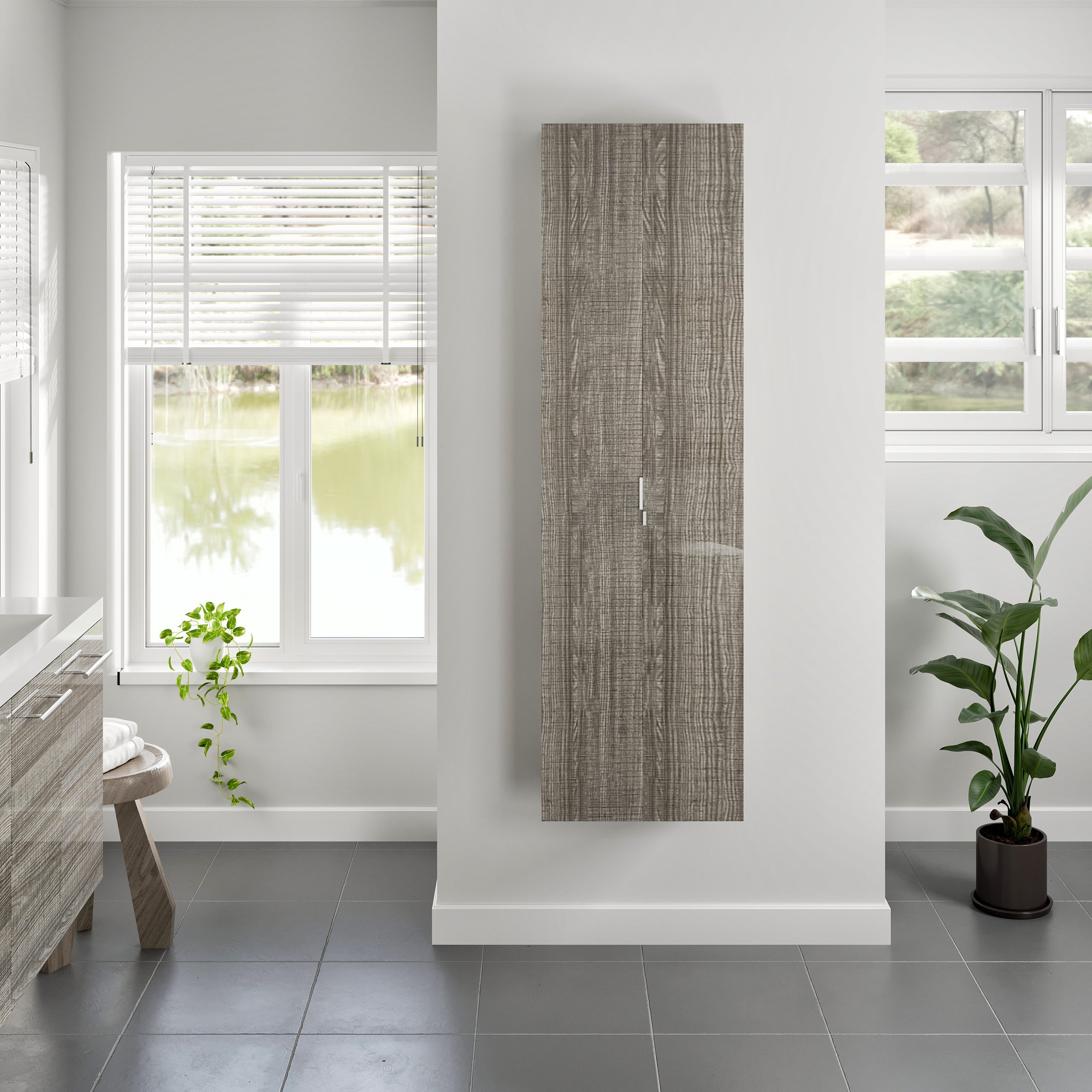 Eviva Luxurious 16 In. W X 16 In. D Ash Wall-Mounted Linen Cabinet ... for
