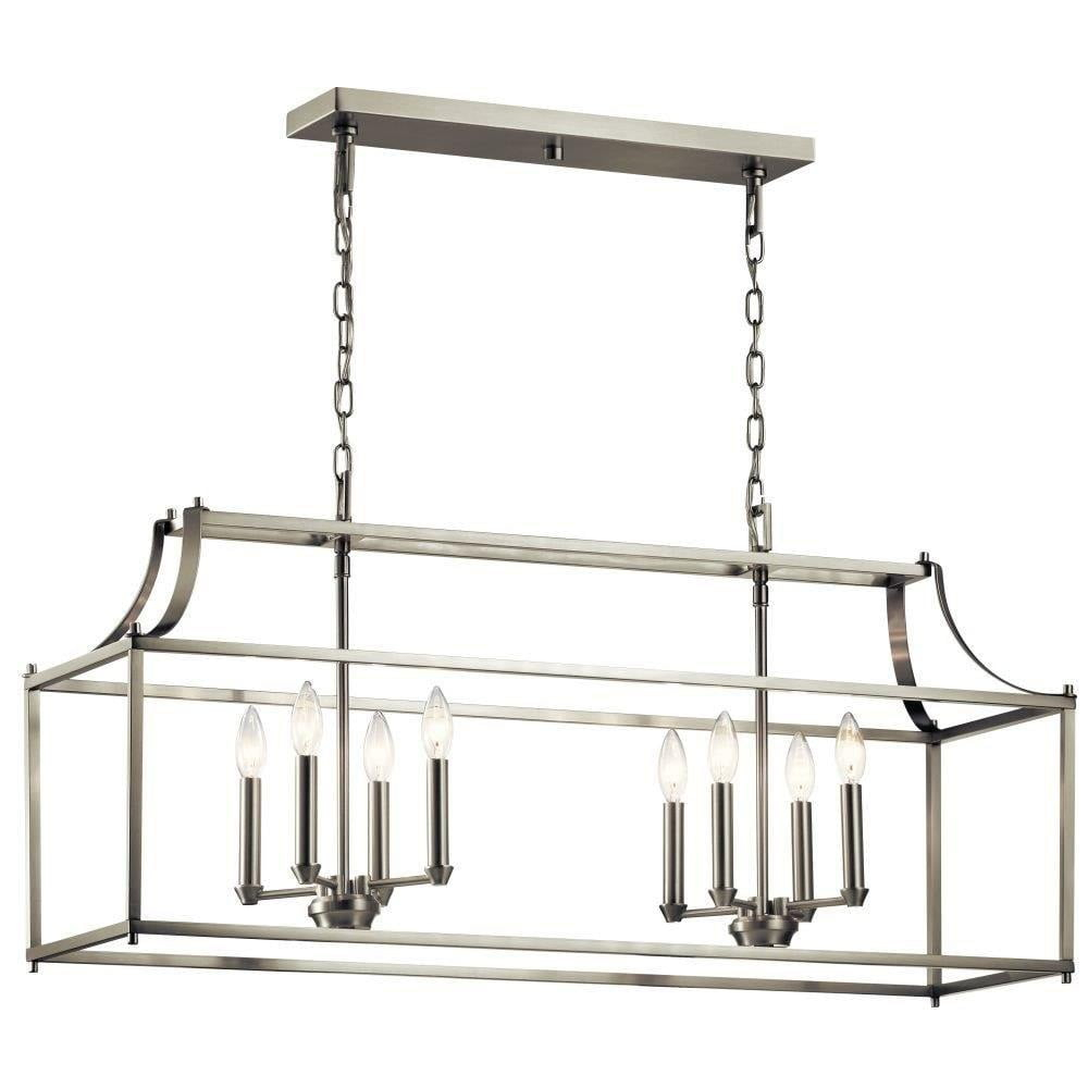 Farmhouse Eight Light Chandelier-Brushed Nickel Finish Bailey Street ... for Unveiling the Charm of Farmhouse Eight-Light Chandeliers in Brushed Nickel