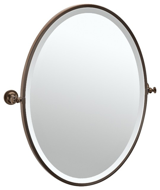 Gatco Tavern Bronze 24 1/2" X 27 1/2" Oval Vanity Mirror - Traditional ... with regard to