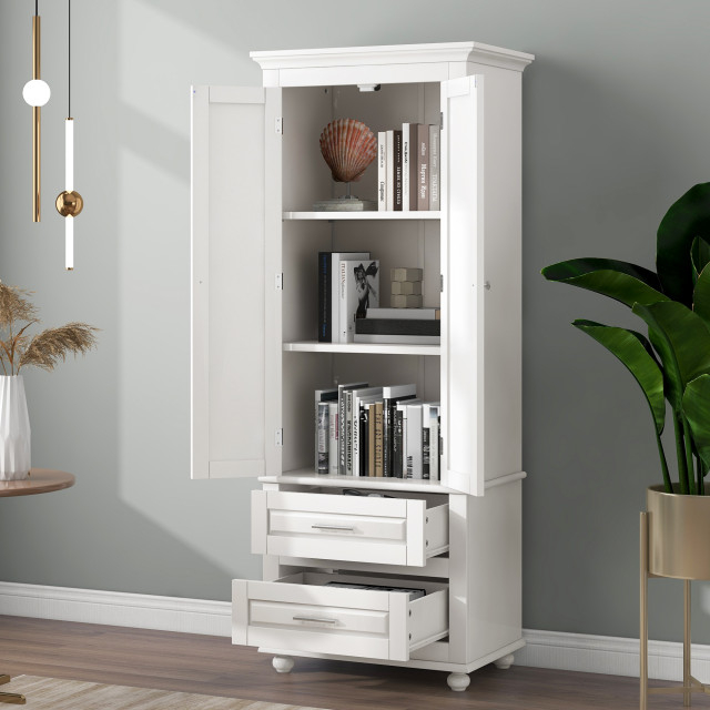 Gdf Studio 24"W Bathroom Storage Cabinet With Two Drawers, Adjustable ... in