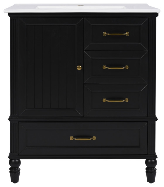 Gdf Studio 30"W Bathroom Vanity With Sink, Storage Cabinet &Amp; Soft-Close ... pertaining to