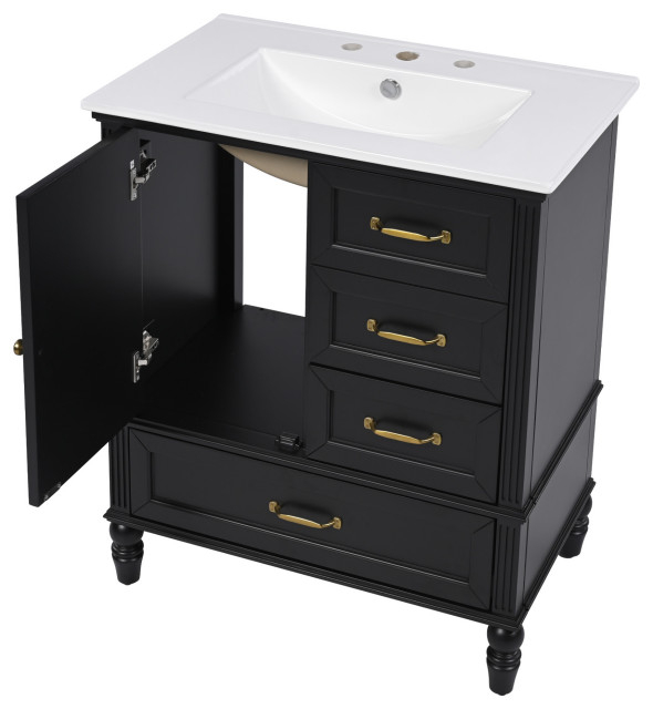 Gdf Studio 30"W Bathroom Vanity With Sink, Storage Cabinet & Soft-Close ... inside The Practicality of the GDF Studio 24" Bathroom Cabinet