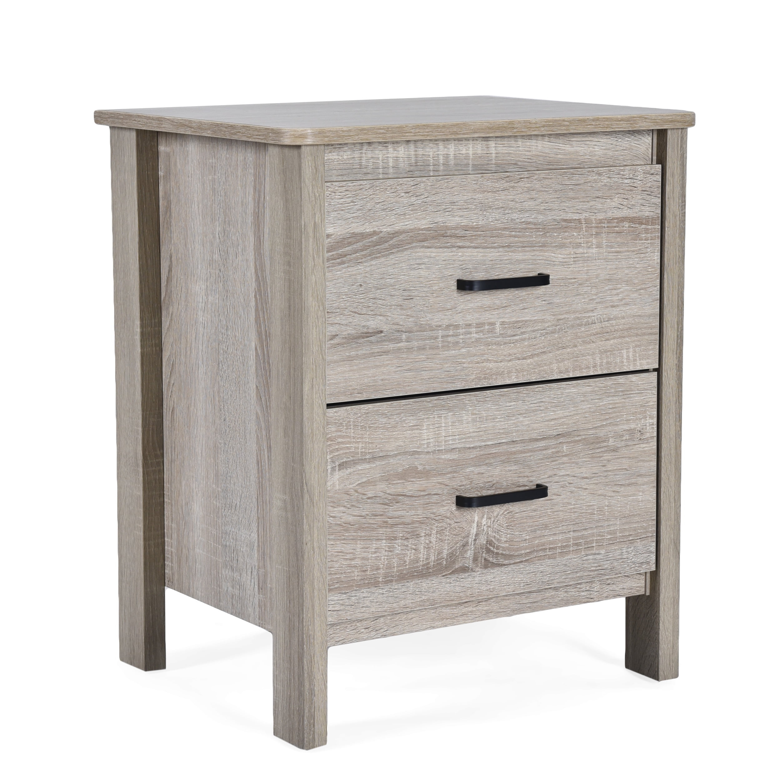Gdf Studio Titeca Contemporary 2 Drawer Nightstand, Sonoma Oak ... inside