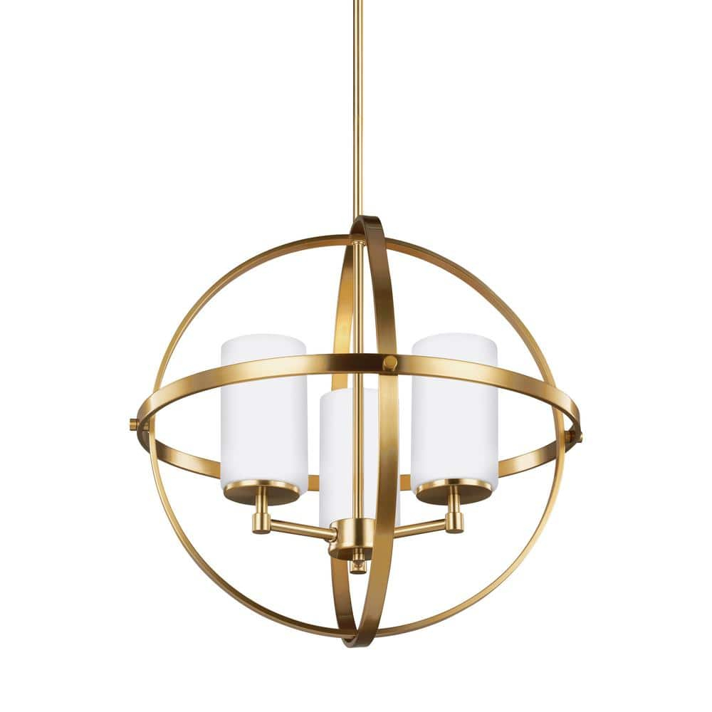 Generation Lighting Alturas 3-Light Satin Brass Modern Contemporary ... with The Enduring Appeal of Satin Brass in Modern Linear Chandeliers