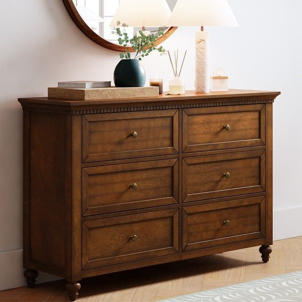 Gerald Traditional Wooden 6 Drawer Dresser With Storage By Hulalahome ... with