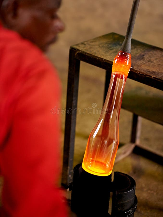 Glassblower, Tools And Black Man In Warehouse, Productivity And Skills ... pertaining to