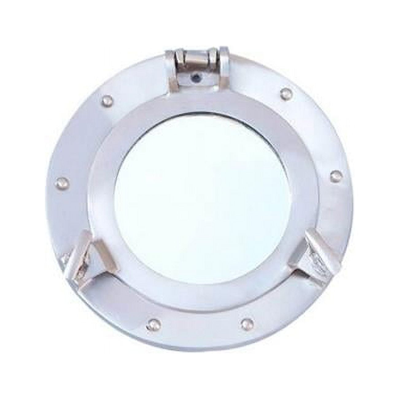 Handcrafted Decor Brushed Nickel Deluxe Class Decorative Ship Porthole ... inside How an 8-Inch Brushed Nickel Porthole Mirror Can Elevate Your Coastal Aesthetic