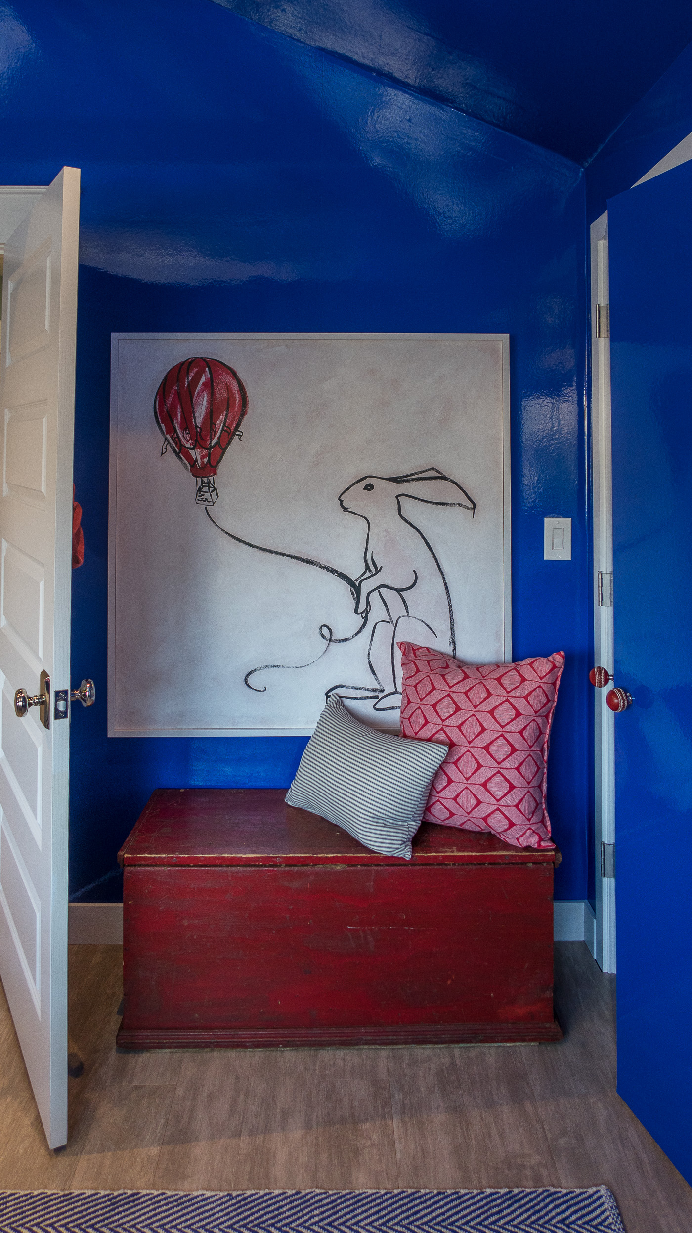 Hgtv Urban Oasis House Cincinnati 2018 - Baubles To Bubbles within Discovering the Magic of Blue Lacquer Walls in Attic Conversions