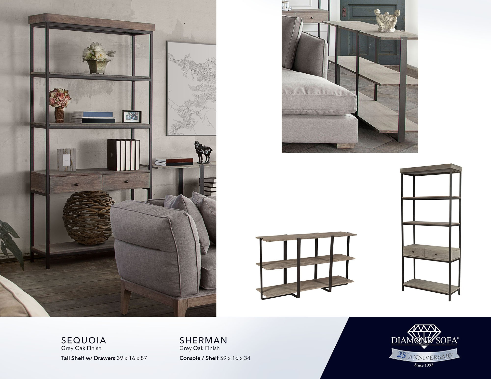 Home Accents — Diamond Sofa intended for Integrating the Sequoia 24" Shelf Seamlessly Into Your Home Decor