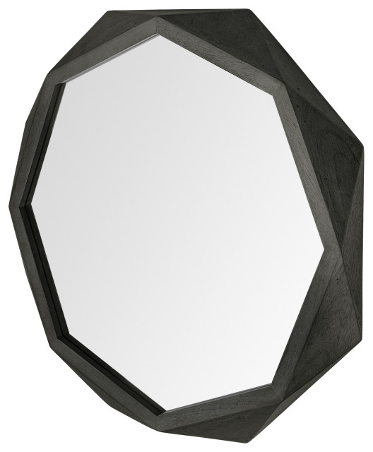 Homeroots 41" Octagon Black Wood Frame Wall Mirror, 41.0L X 2.3W X 41 ... pertaining to
