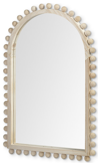 Homeroots Arch Natural Wood Frame Wall Mirror, 35.0L X 1.6W X 22.8H ... throughout