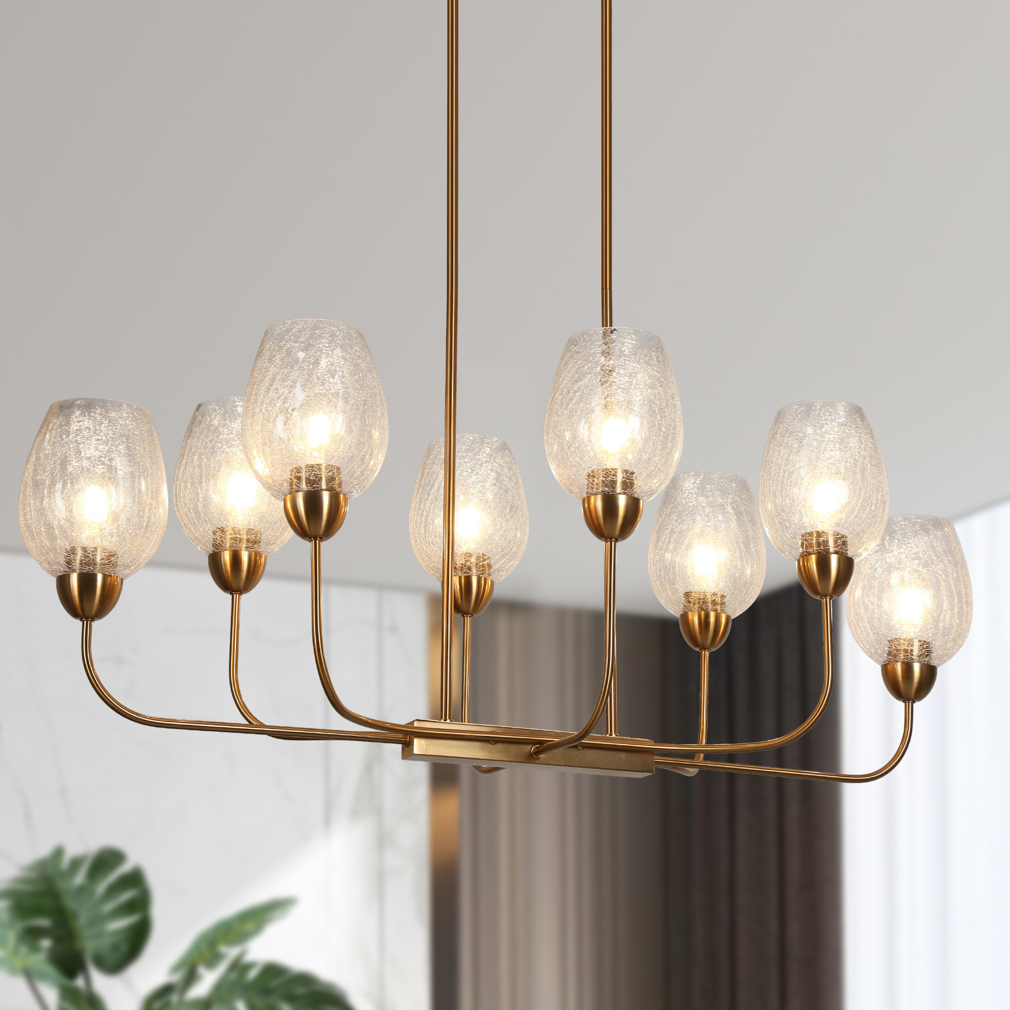 House Of Hampton® Jenavicia 8 - Light 41"W Shaded Modern Linear ... with regard to Designing with Light The Forte Lighting 2739-06 41"W Linear Chandelier