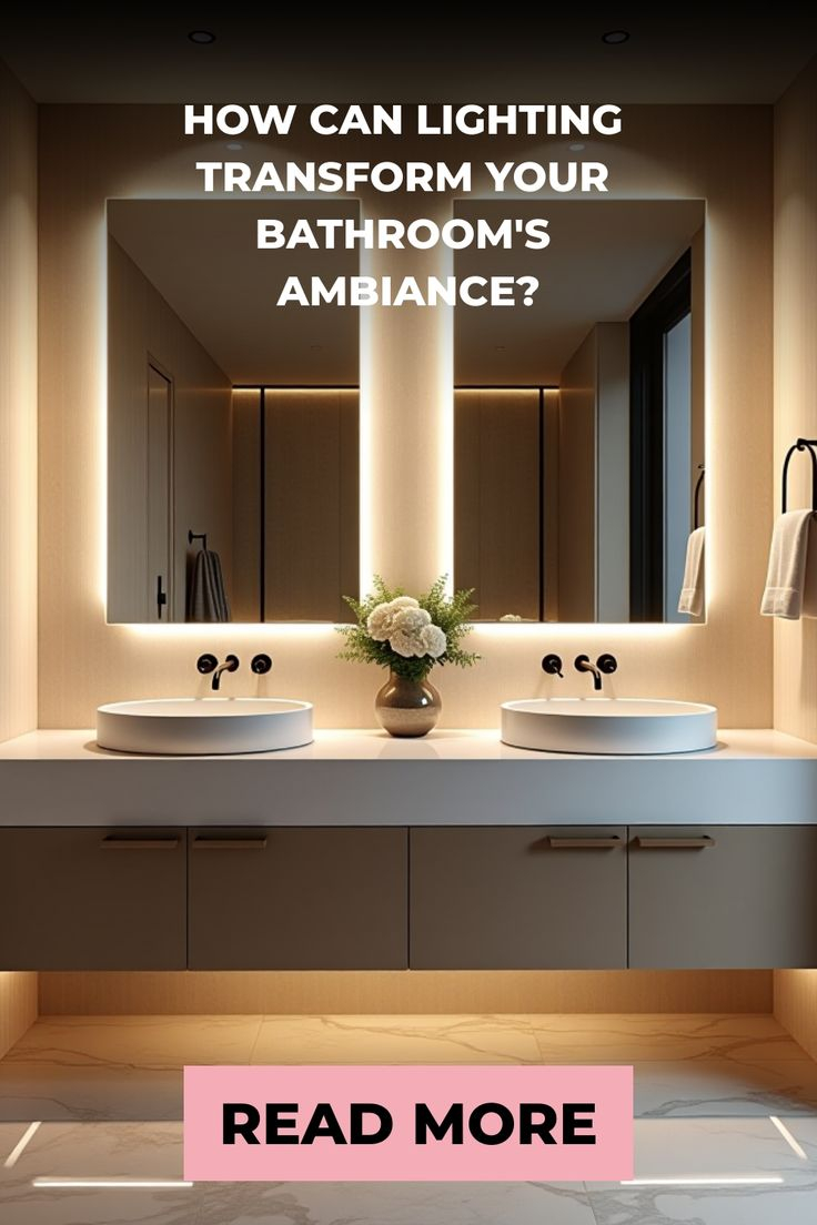 How Can Lighting Transform Your Bathroom's Ambiance? | Bathroom Mirror ... intended for How the Aiken Collection Light Transforms a Bathroom's Ambiance