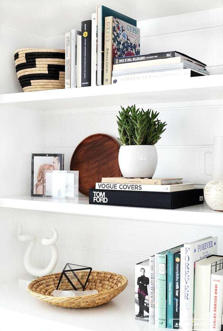 How To Style Shelves: 6 Ideas To Get You Started - Tlc Interiors within Styling Your Entryway The Practicality of a White Shelf with Hanger