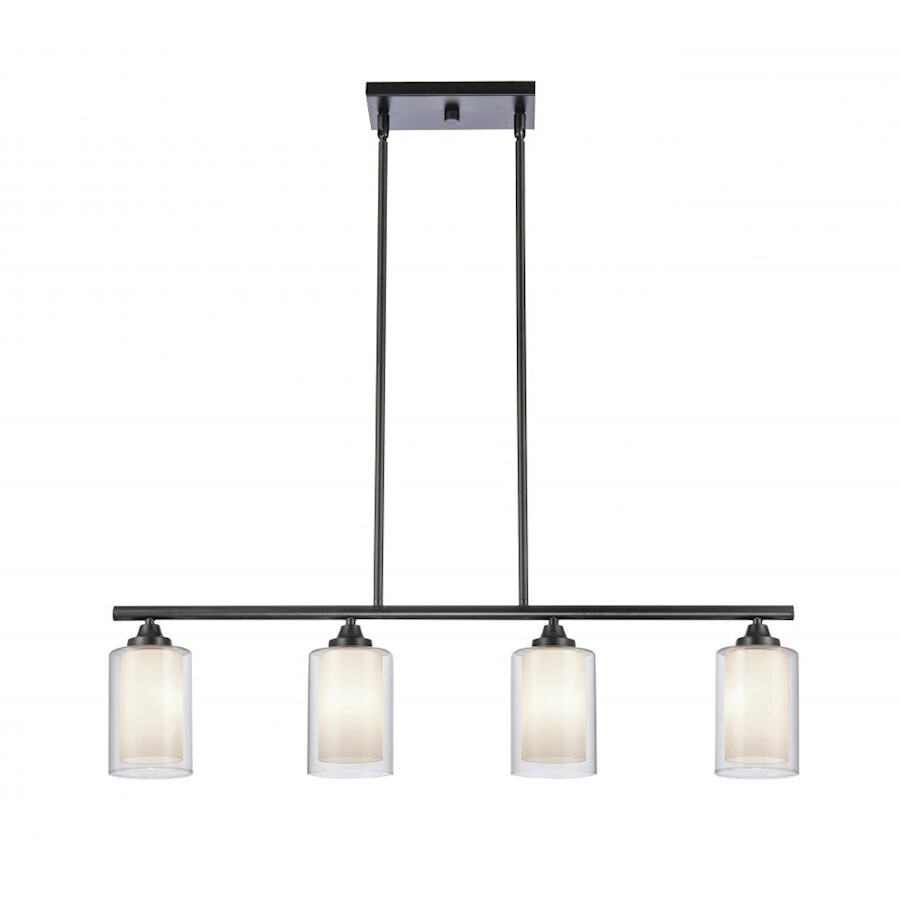 Innovations Lighting 342-4I-Bk-Clw Auralume Fairbank Island Light Matte ... with