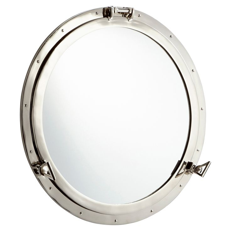 Isla Coastal Beach Silver Metal Round Porthole Wall Mirror - 28D ... with regard to Discover the Charm of Rustic Porthole Mirrors for Your Coastal Decor