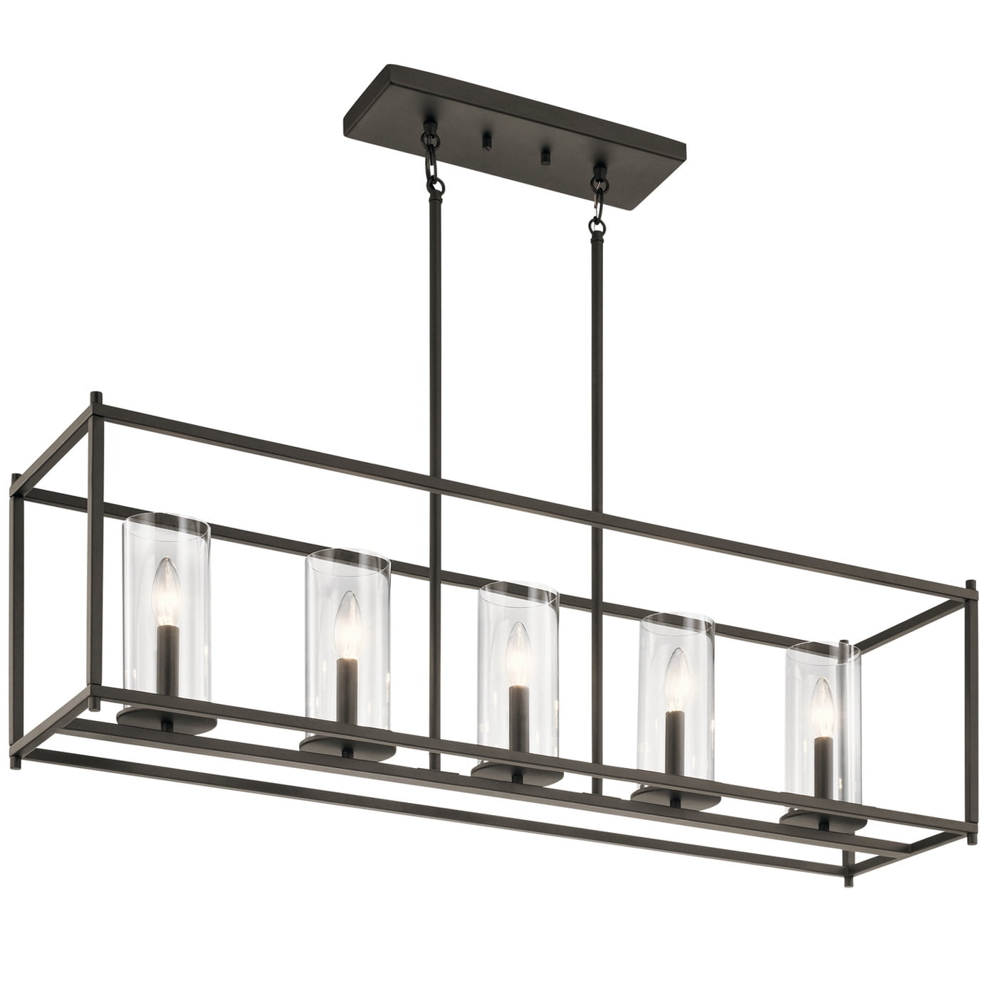 Kichler 43995 Crosby 5 Light 41" Wide Linear Chandelier - Bronze ... with regard to