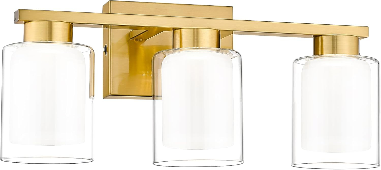 Kudos Modern Brushed Gold Vanity Light, 3-Light Led Bathroom Light ... with Achieving a Chic Bathroom Annalise 3 Light Vanity Light in Modern Gold
