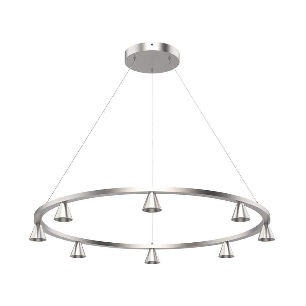 Kuzco Dune 33 In. 8-Light 41-Watt Brushed Nickel Integrated Led ... pertaining to