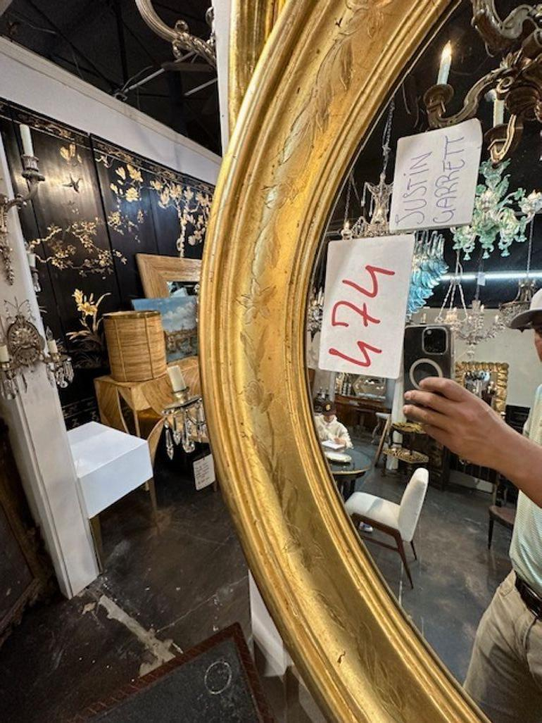 Large Scale Gold Leaf Oval Louis Philippe Mirrors For Sale At 1Stdibs within