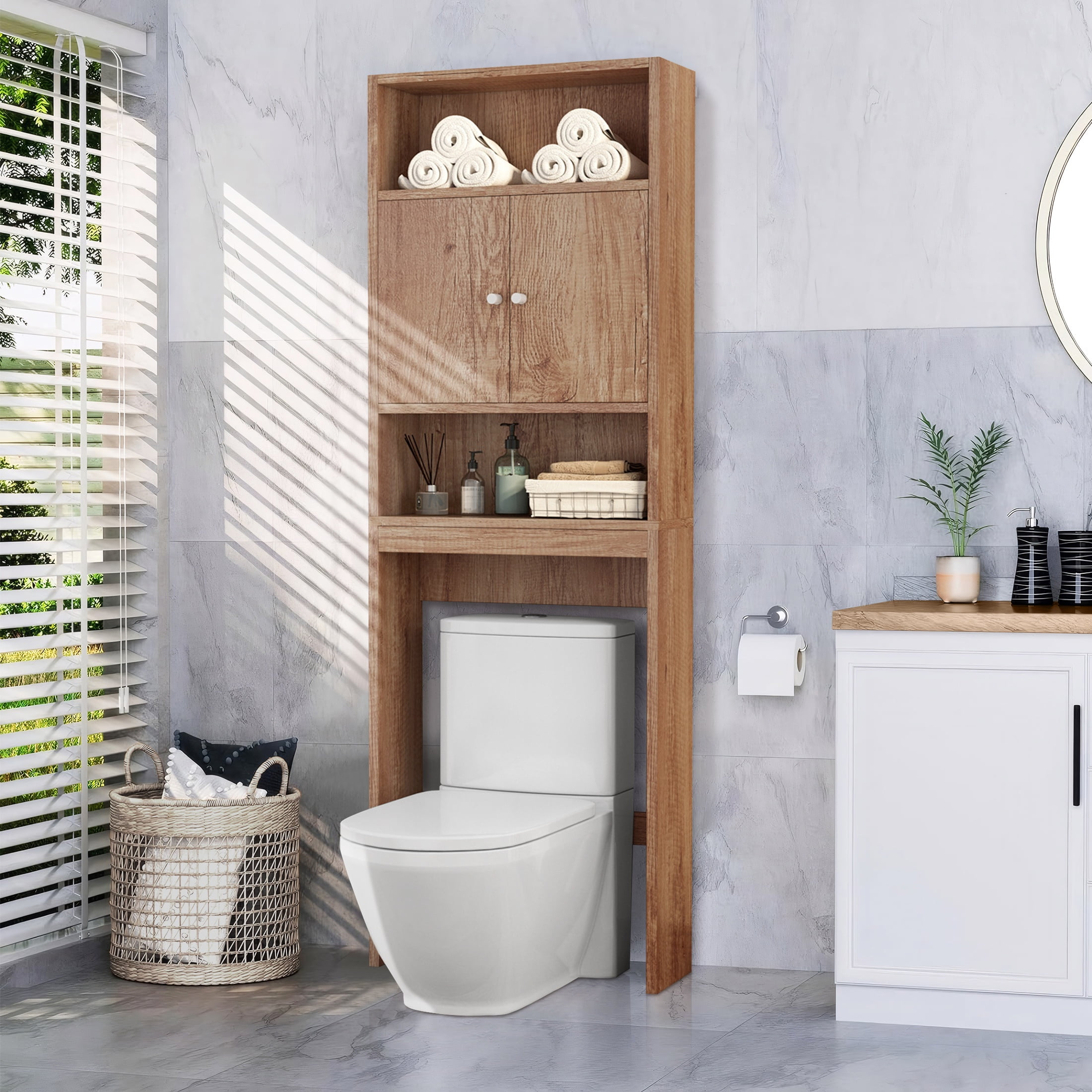 Legahome Over The Toilet Cabinet, Bathroom Storage Cabinet With ... throughout Beyond Storage How the Atlas Over the Toilet Cabinet Enhances Bathroom Aesthetics