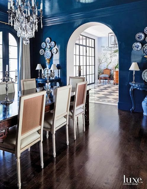 Let's Ring In The Holiday Season With Sapphire Blue For The Home ... with regard to Discovering the Magic of Blue Lacquer Walls in Attic Conversions