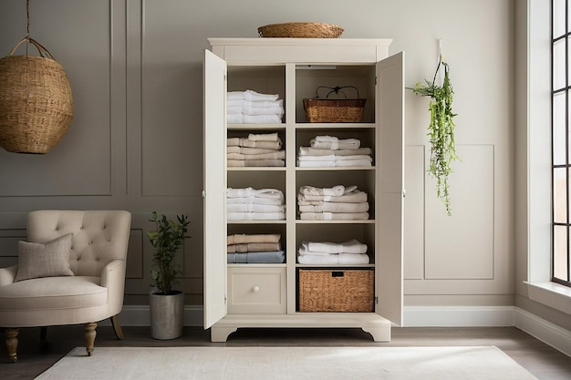 Linen Storage Cabinet | Premium Ai-Generated Image intended for