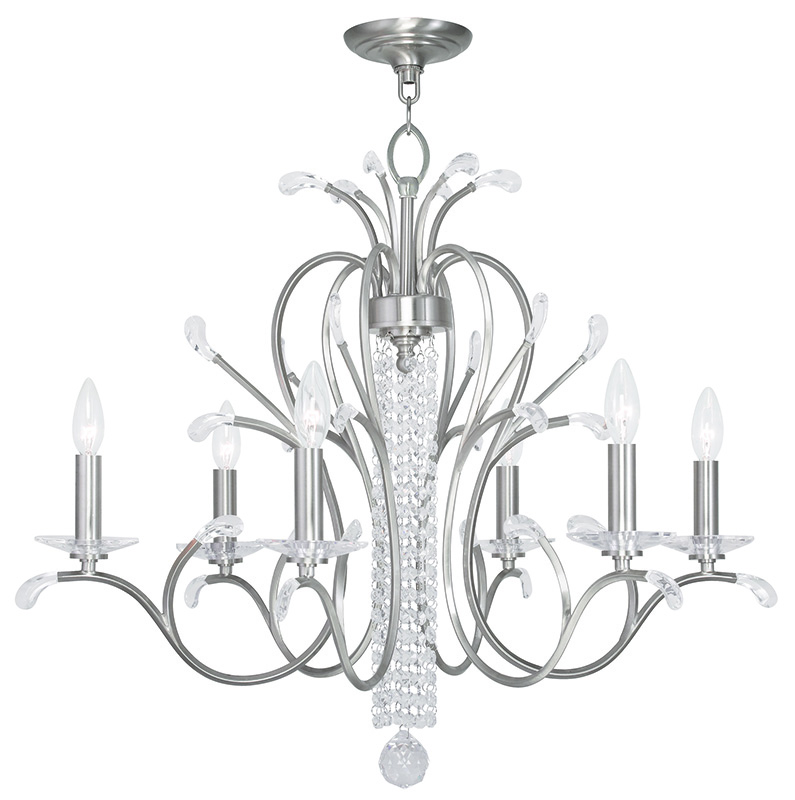 Livex 51006-91 Serafina Brushed Nickel Lighting Chandelier - Lvx-51006-91 in