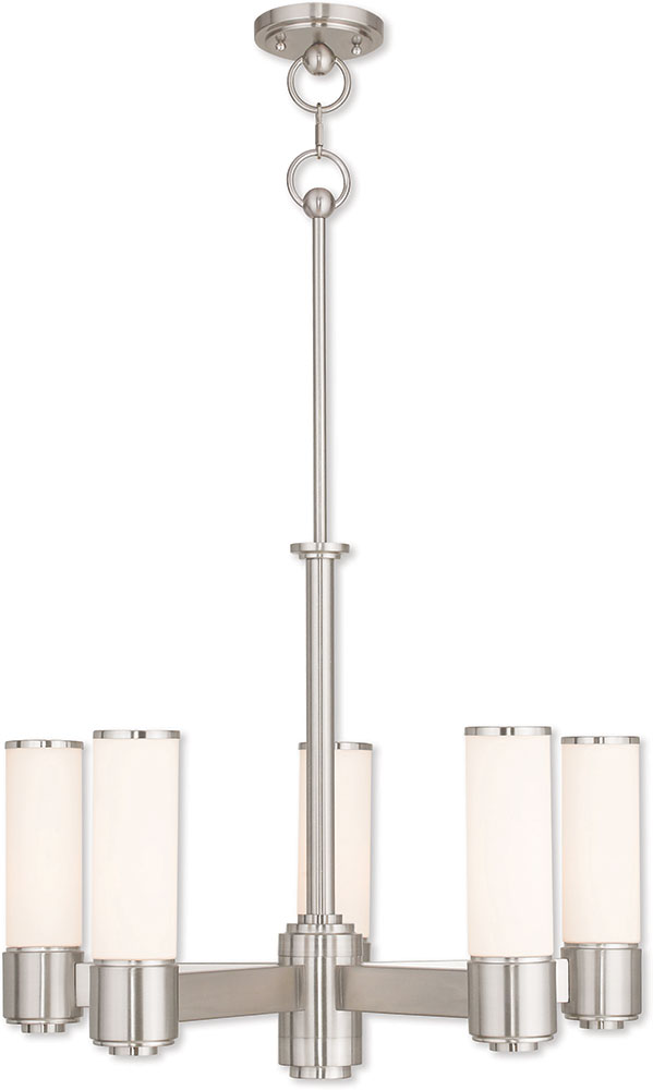 Livex 52105-91 Weston Modern Brushed Nickel Chandelier Light - Lvx-52105-91 regarding Bringing Brilliance Home How to Best Utilize Your Livex Brushed Nickel Chandelier