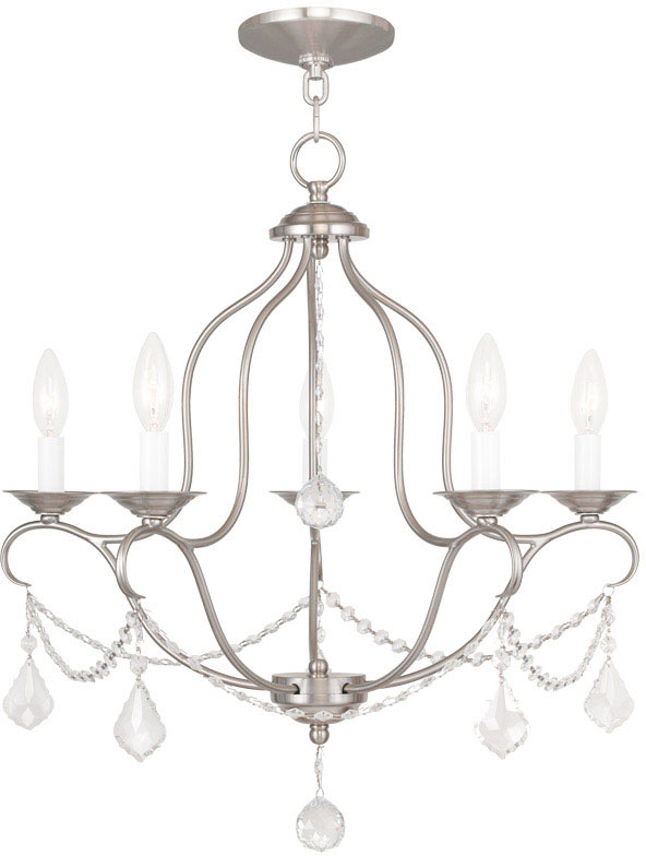 Livex 6435-91 Chesterfield Traditional Brushed Nickel Mini Chandelier ... inside