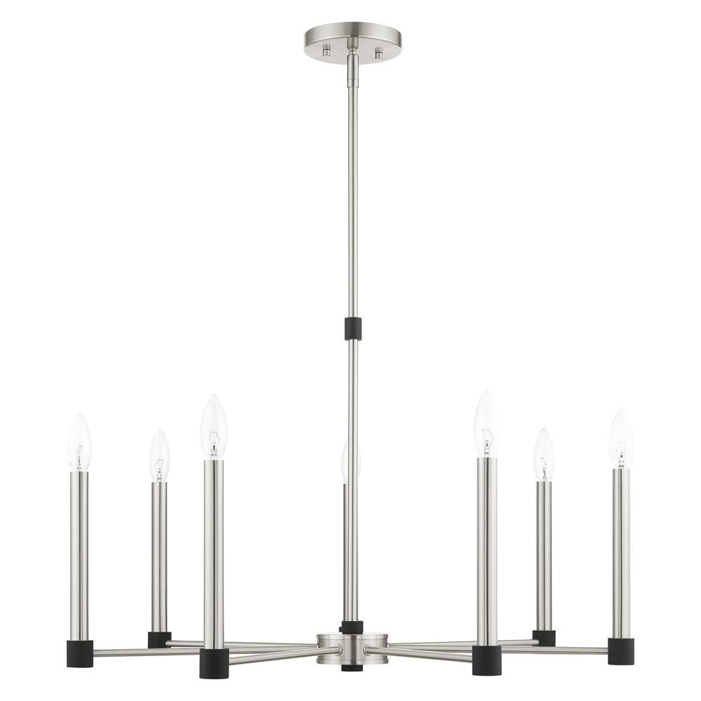 Livex Lighting 46887-91 Karlstad Chandelier In Brushed Nickel With ... throughout The Livex Lighting 46155-91 Chandelier A Masterpiece of Brushed Nickel Lighting
